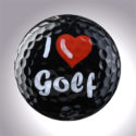 I Love Golf (schwarz) – magnetischer Golfball (magball)